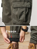 New Multi-Pockets Winter Cargo Pants Men Fleece Liner Thick Warm Slim Fit Joggers Streetwear Casual Cotton Thermal Trousers