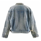 24ss Oversized Denim Jackets Women 1:1 Top Quality Washed Damaged Jackets Men Clothing