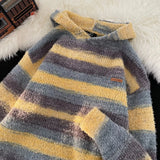 Stripe Hooded Men's Winter Sweater Men's Hoodies Fashion Sweater For Men Pullover Knitted Top 2024 Autumn New