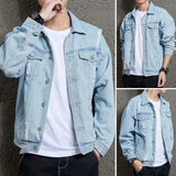 Denim Jacket Hooded Men Fashion Motorcycle Jeans Jackets Mens Causal Cotton Casual Black Blue Denim Jacket Man Outerwear Coat