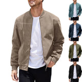 2024 New Suede Men's Jackets For Spring And Fall Vintage Style Men's Clothing Windbreaker Motorcycle Stand Collar Zipper Jackets