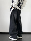 Wide Leg Jeans Pants Men Streetwear Baggy Distressed Denim Trousers Male Oversize Hollow Out Casual Korean Hip Hop