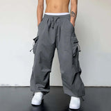 Harajuku Oversized Cargo Parachute Pants Men Streetwear Vintage Y2k Hip Hop Wide Leg Joggers Baggy Casual Sweatpants Techwear