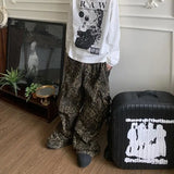 Tan Leopard Cargo Pants Men Y2K Parachute Oversize Wide Leg Trousers Male Streetwear Hip Hop Harajuku Animal Print