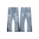 FOESCE Trendy American Style Gallery Dept Men's Jeans Vibe Loose-Fit Straight-Leg High Street Long Pants Hip Hop Style