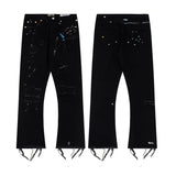 FOESCE Trendy American Style Gallery Dept Men's Jeans Vibe Loose-Fit Straight-Leg High Street Long Pants Hip Hop Style