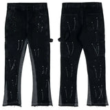 FOESCE Trendy American Style Gallery Dept Men's Jeans Vibe Loose-Fit Straight-Leg High Street Long Pants Hip Hop Style