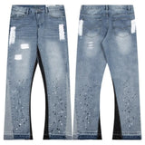 FOESCE Trendy American Style Gallery Dept Men's Jeans Vibe Loose-Fit Straight-Leg High Street Long Pants Hip Hop Style