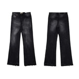 FOESCE Trendy American Style Gallery Dept Men's Jeans Vibe Loose-Fit Straight-Leg High Street Long Pants Hip Hop Style