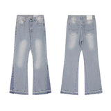 FOESCE Trendy American Style Gallery Dept Men's Jeans Vibe Loose-Fit Straight-Leg High Street Long Pants Hip Hop Style