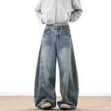 FOESCE Wide Leg Denim Pants Male Loose Cowboy Mopping Trousers baggy Men's Jeans  Fashion Handsome Washed Streetwear Casual