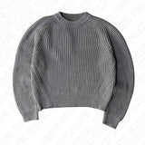 FOESCE Y2k Men Knitted Sweater Solid Color Hip Hop Graphic American Retro Sweater Streetwear Punk Pullover Grunge High Street Casual