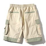 Foesce Summer Cargo Shorts With Pockets Cotton Streetwear Casual Men's Shorts Ribbons Bermuda Short Pants Men