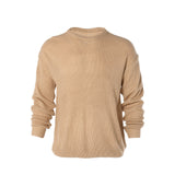 Foesce Men Winter Autumn Knitwear Long Sleeve Round Neck Tops Solid Color Casual Party Club Warm Loose Sweater