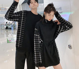 Couple Clothes Female Male Tops Sweatshirts Christmas Party Valentine's Day Boyfriend Girlfriend Casual Robe Plaid Dress Hoodies