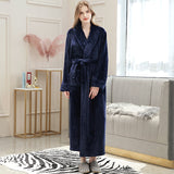 Women Winter Plus Size Long Warm Flannel Bathrobe Men Kimono Velvet Bath Robe Bride Dressing Gown Lovers Robes Night Sleepwear