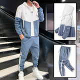 Foesce Patchwork Hip Hop Casual Men's Sets Korean Style 2 Piece Sets Clothes Men Streetwear Fitness Male Tracksuit