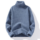 Mens Sweater Solid Color Turtleneck Sweater Men Knitted Pullovers Winter Mens Knitted Sweater Causal Pullovers Man Clothes