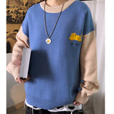 Foesce Covrlge Sweater Men's New Autumn Teenager Knitwear Trendy New Korean Style Lazy Wind Ins Loose Garden Collar Sweater