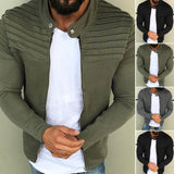 Autumn Winter Men Fleece Bomber Jacket Coat Male Velvet Zipper Coat Long Sleeve Outwear Plus Size Casual Clothes