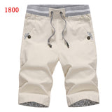 New Summer Men Shorts Cotton Beach Shorts Elastic Waist Casual Shorts