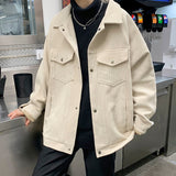 Winter Men's Cashmere Parkas Long Sleeve Wool Blends Loose Outerwear Windbreaker Wool Coats Brown/beige Color Jackets M-2XL