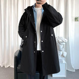 Foesce Autumn Men Hooded Jackets Harajuku Windbreaker Pocket Overcoat Male Casual Outwear Hip Hop Streetwear Coats