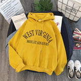 Foesce Hoodies Women Thicker Letter Warm Pullover Coat Drawstring Harajuku Sweatshirt Pink Womens Korean New High Quality