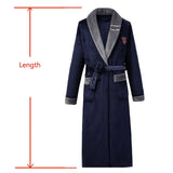 Men Casual Kimono Bathrobe Autumn Winter Flannel Long Robe Thick Warm Sleepwear Plus Size 3XL Nightgown Male Loose Home Wear