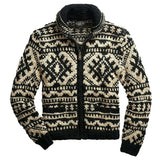 Cardigan Male Jacquard Knitted High Street Turtleneck Men's Jacket Long Sleeve Casual Loose Zip Up Thick Warm Knitwear