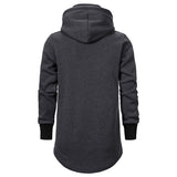 Foesce New Men Slim Long section High collar Hooded Sweatshirt Man Extend Curved hem Solid black Cotton Casual Pullover Hoodies