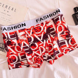 Flower Fish Bird Letter Elastic Male Underwear Comfortable Breathable Printed Cotton U Convex Men Boxer Brief Quality Panties