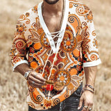 African Dashiki Print T-Shirt Men Bazin Print V-neck Half Sleeve Fashion Linen Party Bandage Nigeria Clothes Ankara Casual Top