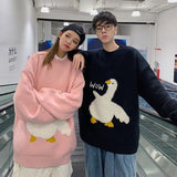 Cute Duck Goose Cartoon Sweater Autumn Winter Men Pullovers Women Knitted Jumper Sweaters Couple Japanese Streetwear