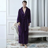 Women Winter Plus Size Long Warm Flannel Bathrobe Men Kimono Velvet Bath Robe Bride Dressing Gown Lovers Robes Night Sleepwear