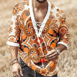 African Dashiki Print T-Shirt Men Bazin Print V-neck Half Sleeve Fashion Linen Party Bandage Nigeria Clothes Ankara Casual Top