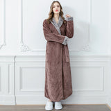 Women Winter Plus Size Long Warm Flannel Bathrobe Men Kimono Velvet Bath Robe Bride Dressing Gown Lovers Robes Night Sleepwear