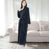 Women Winter Plus Size Long Warm Flannel Bathrobe Men Kimono Velvet Bath Robe Bride Dressing Gown Lovers Robes Night Sleepwear