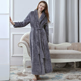 Women Winter Plus Size Long Warm Flannel Bathrobe Men Kimono Velvet Bath Robe Bride Dressing Gown Lovers Robes Night Sleepwear