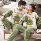 Winter Couples Pyjamas Sets Women Man Thicken Hoodies Pajamas Cartoon Anime Panda Sleepwear Lovers Soft Warm Homewear pijama set