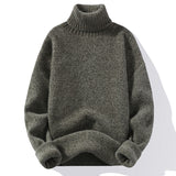 Mens Sweater Solid Color Turtleneck Sweater Men Knitted Pullovers Winter Mens Knitted Sweater Causal Pullovers Man Clothes