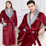 Winter Warm Couple Flannel Robe Sleepwear Loose Casual Kimono Bathrobe Gown Thick Coral Fleece Women Nightwear Nightgown 3XL