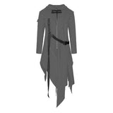 Medieval Men Long Sleeve Steampunk Victorian Jacket Gothic Belt Swallow-Tail Coat Cosplay Costume Vintage Halloween Long Uniform