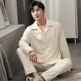 Autumn Winter 100% Cotton Pijama for Men Dormir Lounge Sleepwear Pyjamas Blue Bedgown Home Clothes Man Bedroom PJ Cotton Pajamas