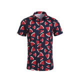 5 Style Men's Hawaiian Beach Shirt Floral Fruit Print Shirts Tops Casual Short Sleeve Summer Holiday Vacation Fashion Tops