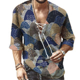 African Dashiki Print T-Shirt Men Bazin Print V-neck Half Sleeve Fashion Linen Party Bandage Nigeria Clothes Ankara Casual Top