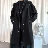 Foesce Autumn Men Hooded Jackets Harajuku Windbreaker Pocket Overcoat Male Casual Outwear Hip Hop Streetwear Coats