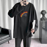 Fall/winter Punk Oversized Tshirt Women T Shirt Men Inner Growth Sleeve T-shirt Qiuyi Solid Long-sleeved Korean Loose Student