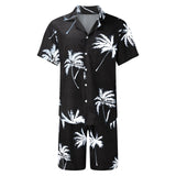 Foesce New Men's Summer Large Size Shirt Set Fitness Outdoor Two-piece Suit Andhome Clothes Pajamas Comfy Loose Simple Beach Shirt Sets