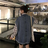 Vests Women High Street Outwear Stylish Simple Big Pockets Sleeveless Jackets Blue Clothing Spring Chic All-match Ladies Denim